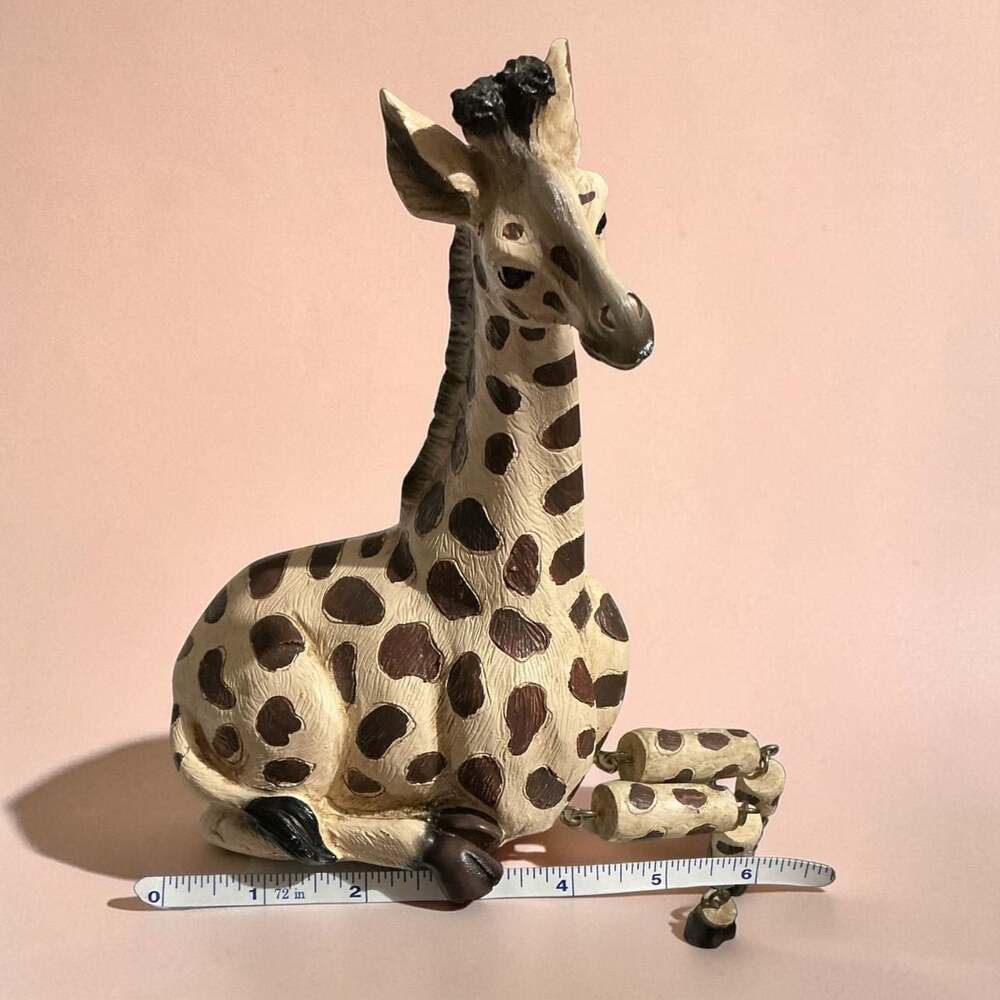 Shelf Sitting Giraffe Figurine with Jointed Dangling Legs